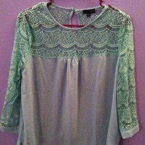 Mint blue lace shirt. Never worn!