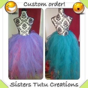 Long tutu train skirt & long doubled layered skirt