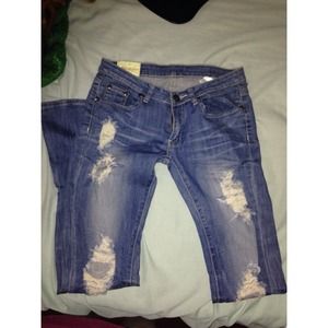 Light Blue Store Bought Distressed Skinny Jeans