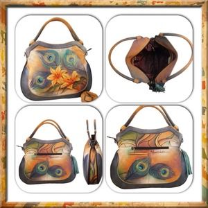 Anuschka large shopper tote Peacock Lily