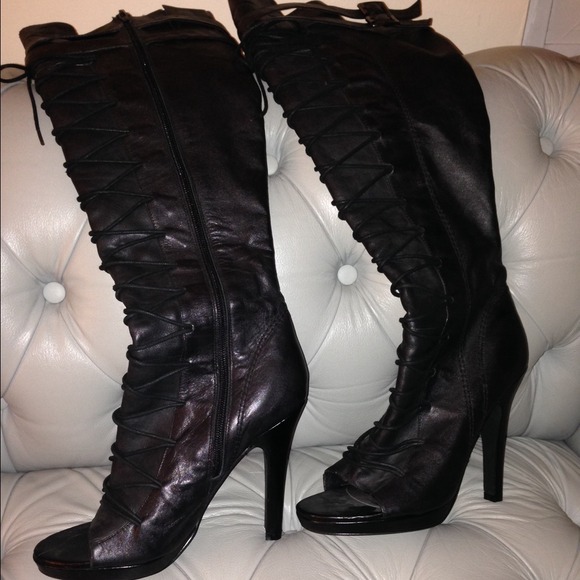 Knee high black boots