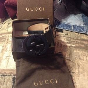 Authenic   Black Men's Gucci belt!!!