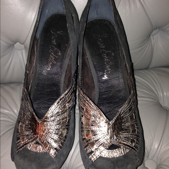 Sam Edelman suede and snake skin shoes