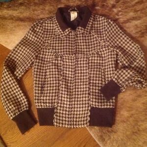 Brown & Cream Houndstooth O'Neill Wool Jacket.