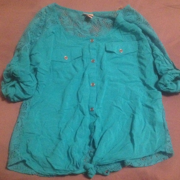 Teal colored shirt