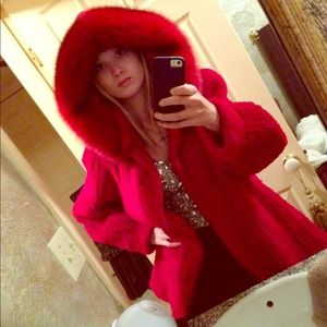 mink coat over formal