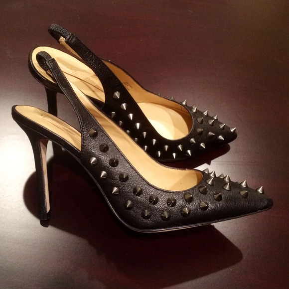 BCBGMaxAzria Shoes - BCBG MaxAzria Black Studed Sling-back Pumps.