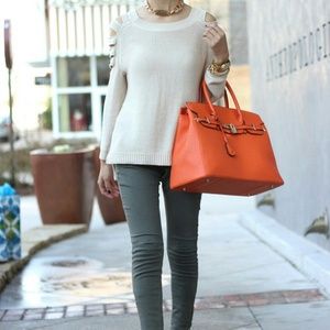 Bright orange handbag