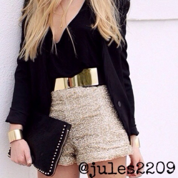 Accessories - 👑Host Pick👑 Gold Metal mirror belt with elastic