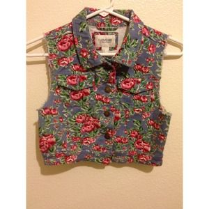 Vintage Distressed Rose Vest