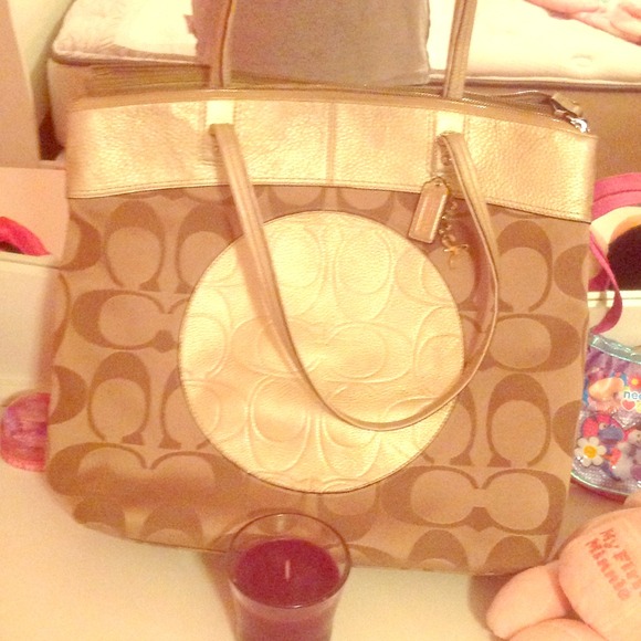 Gold AUTHENTIC COACH bag