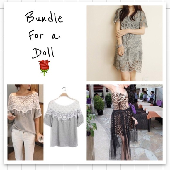 multi Dresses & Skirts - BUNDLE- leopard dress crochet dress & top