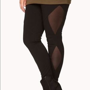 Black Tights W/ Standout Mesh Panels