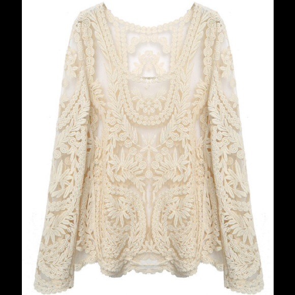 💋SOLD OUT💋Gorgeous Crochet Lace Top - Picture 3 of 4