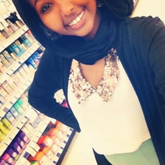 Pure white with a sparkly sequence collar top.