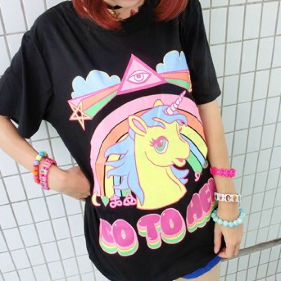 Brand New Go To Hell Unicorn Tee