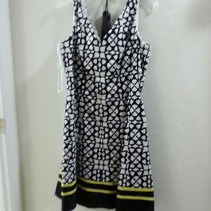 Black white yellow dress