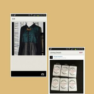 Button down shirt and pack of 5 eyelashes #601