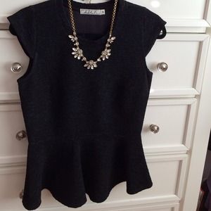 Textured Peplum Top
