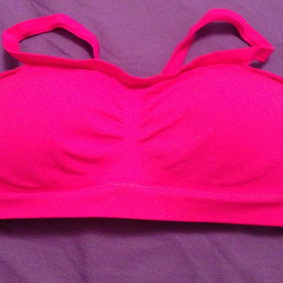Pink sports bra