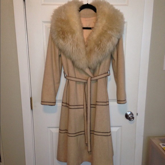 Vintage Fur Collar Midi Coat