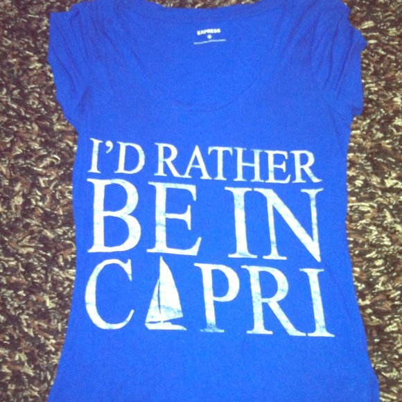 EXPRESS royal blue graphic top! Very very soft!