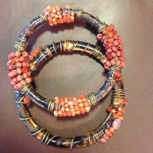 Beaded wire bracelets