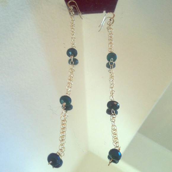 Emerald & 14GF Chain Earrings