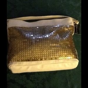 INC International Concepts Handbags - INC Leather Hobo Handbag w Gold Mesh Bling INC International Concepts Handbags - INC Leather Hobo Handbag w Gold Mesh Bling