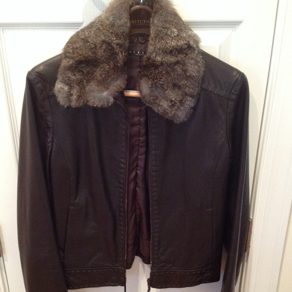 Sisley chocolate Brown leather jacket!