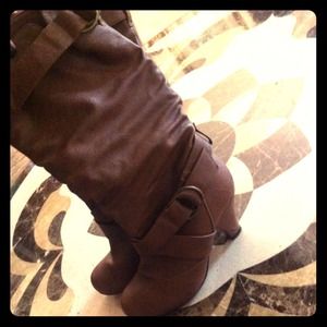 Charlotte Russe brown buckle boots.