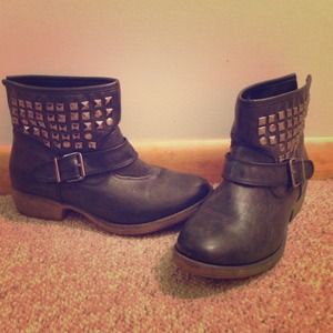 Studded Black Bootie