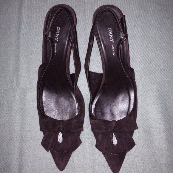 DKNY suede slingbacks