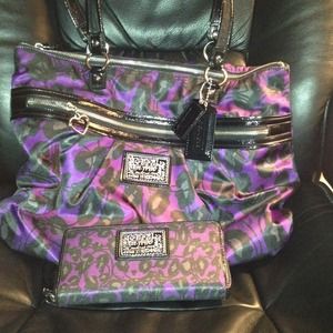 Gently used Coach bag and wallet