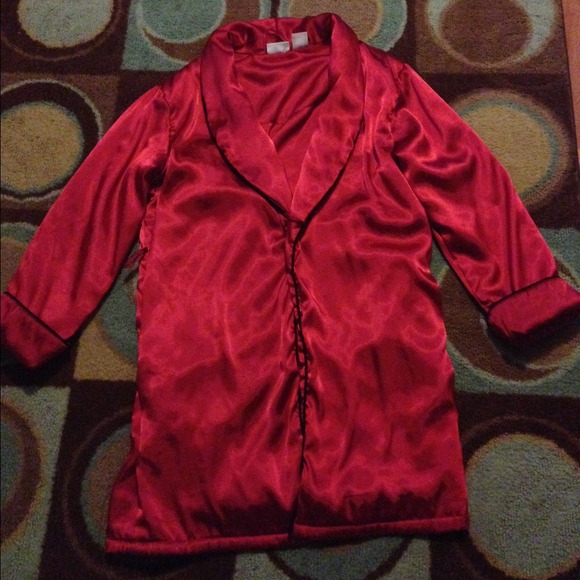 Red silk robe