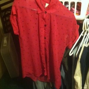 Pink blouse with black stars