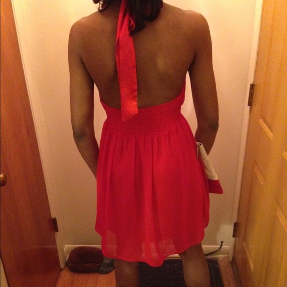 Bnwot Akira Chicago Red Rose Halter Dress Size Sm - Picture 2 of 3