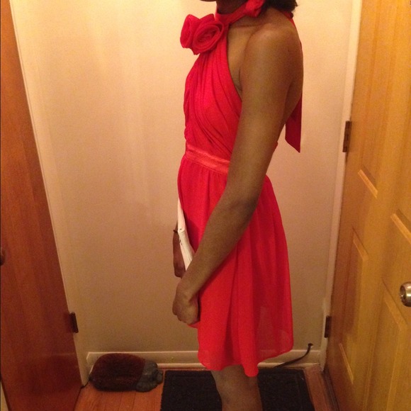 Bnwot Akira Chicago Red Rose Halter Dress Size Sm - Picture 3 of 3