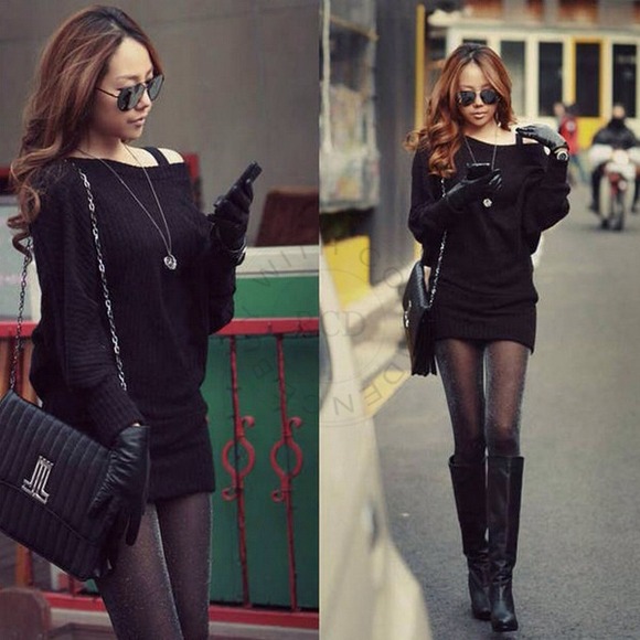 ***SOLD***Black sweater dress