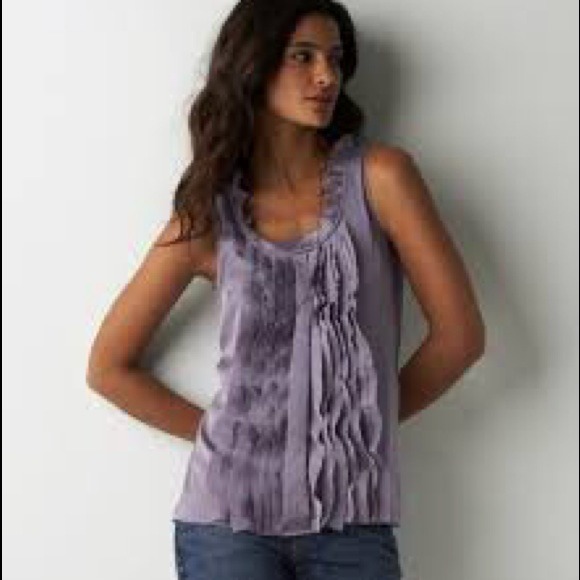 LOFT Black Cascading Ruffle Shell - Picture 3 of 6