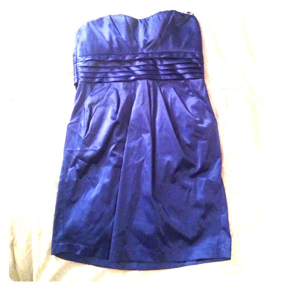 SOLD IN BUNDLE Blue Silk Dress - Picture 1 of 2