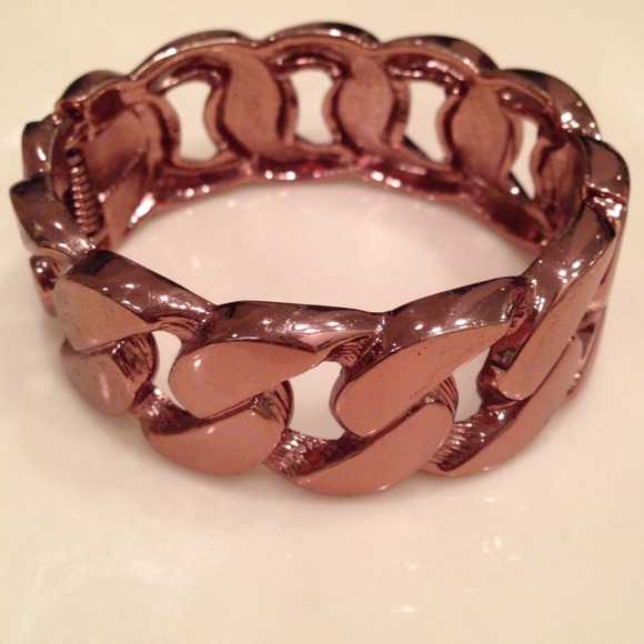 Rose gold cuff link bracelet