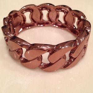 Rose gold cuff link bracelet