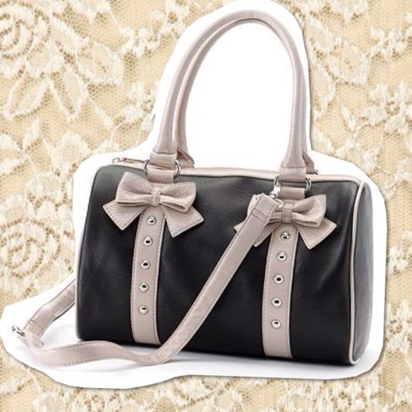 ELLE Sofie beige and Black Barrel Bag