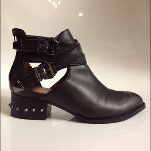 Jeffrey Campbell Shoes - JEFFREY CAMPBELL Distressed Black Spike Boots Jeffrey Campbell Shoes - JEFFREY CAMPBELL Distressed Black Spike Boots