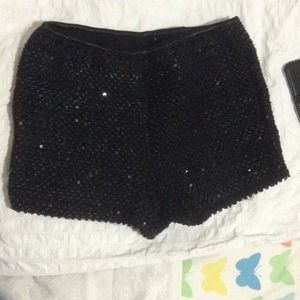 Shinny black shorts