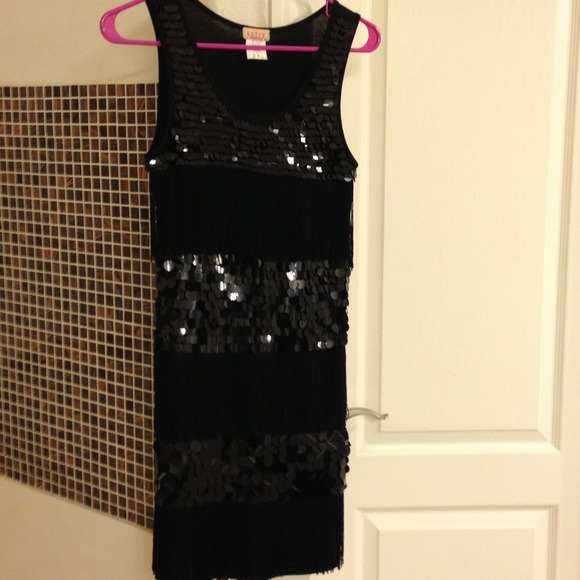 NWOT sequin and fringe party dress, small