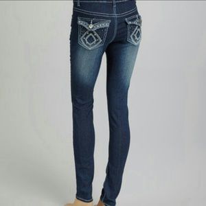 Revolt Dark Skinny Bling Jeans
