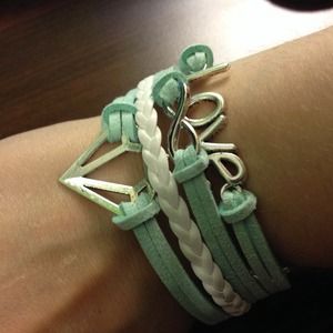 Love , infinity leather wrap bracelet