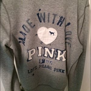 TRADED PINK grey hoodie